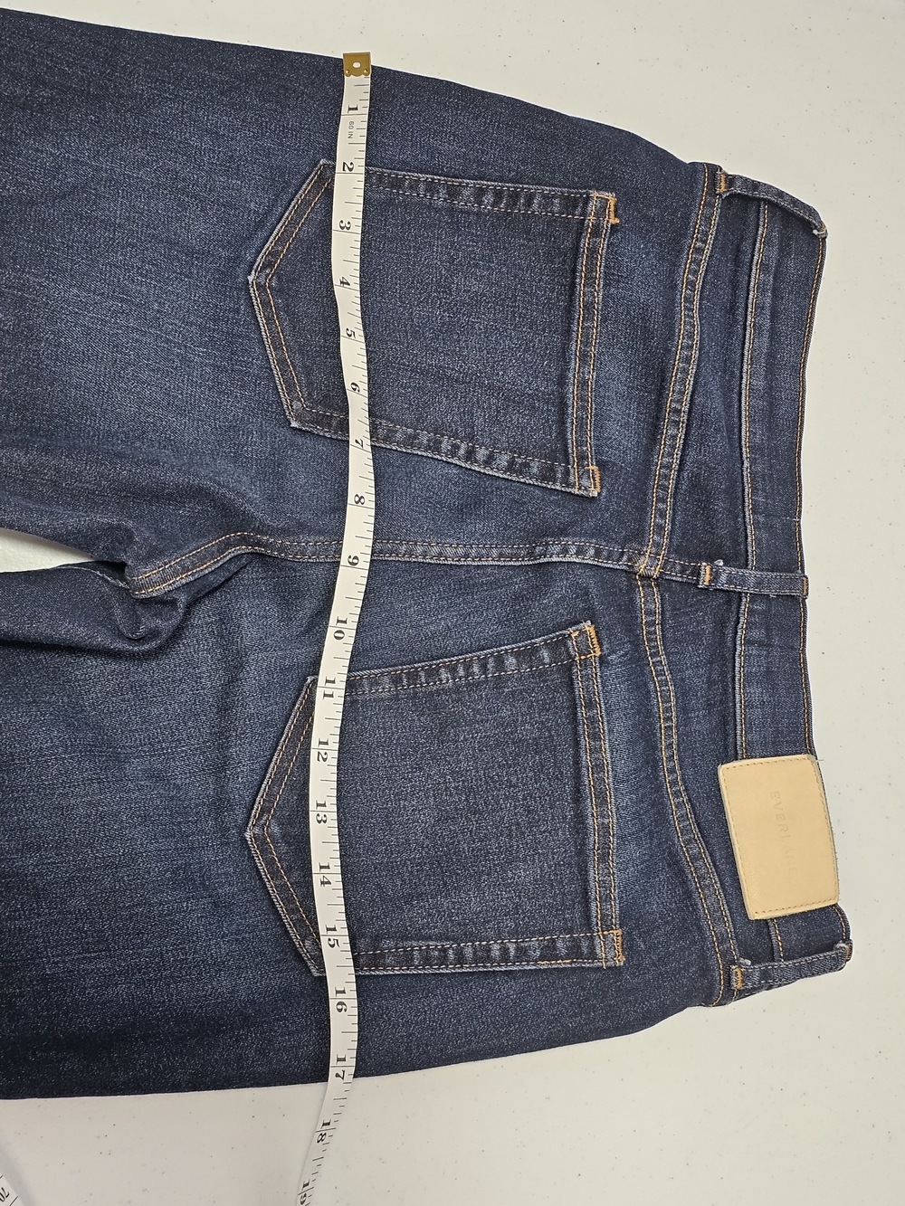 Everlane Dark Indigo High-Rise Clean Denim Skinny Regular Jeans Deep Blue Wash - Picture 10 of 12
